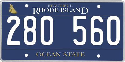 RI license plate 280560