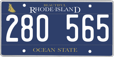 RI license plate 280565
