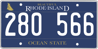 RI license plate 280566
