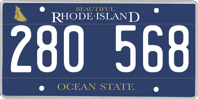 RI license plate 280568