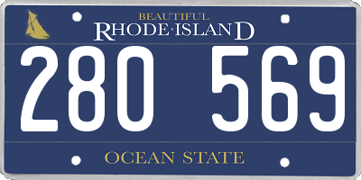 RI license plate 280569