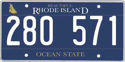 RI license plate 280571