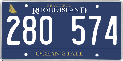 RI license plate 280574