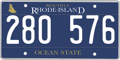 RI license plate 280576
