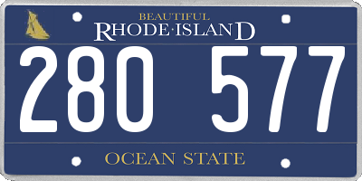 RI license plate 280577