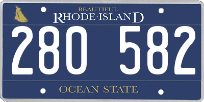 RI license plate 280582