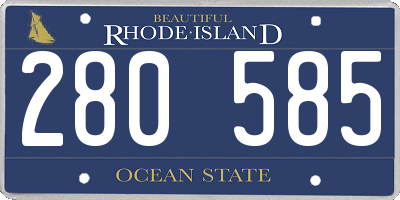 RI license plate 280585