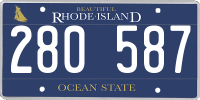 RI license plate 280587