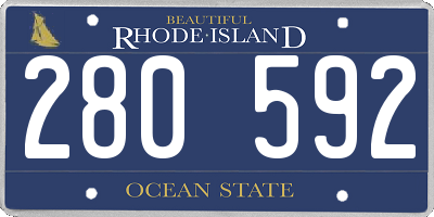 RI license plate 280592