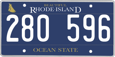 RI license plate 280596