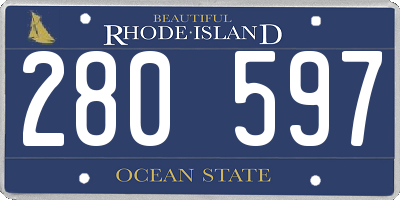 RI license plate 280597