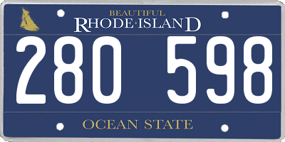 RI license plate 280598