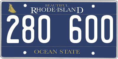RI license plate 280600