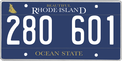 RI license plate 280601