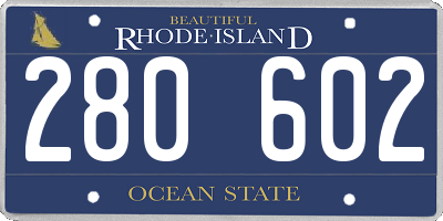 RI license plate 280602