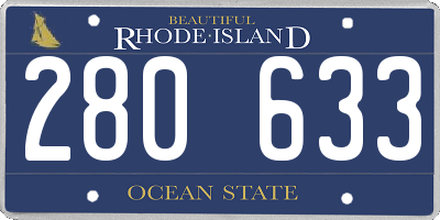 RI license plate 280633