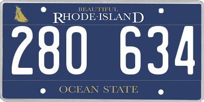 RI license plate 280634