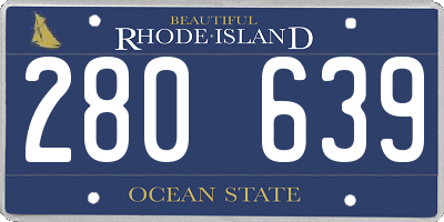 RI license plate 280639