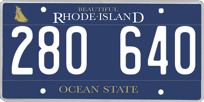 RI license plate 280640