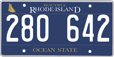 RI license plate 280642