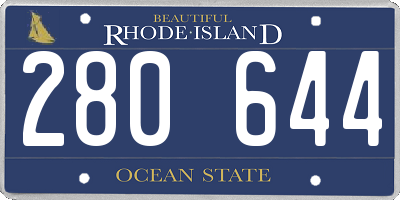 RI license plate 280644