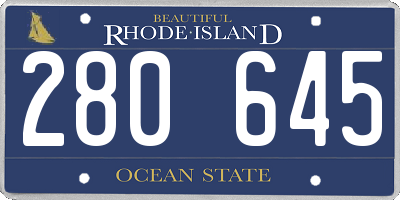RI license plate 280645