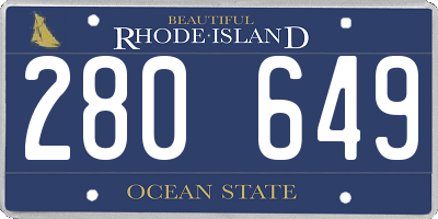 RI license plate 280649