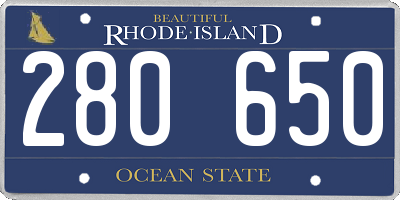 RI license plate 280650