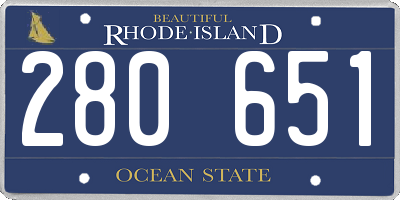 RI license plate 280651