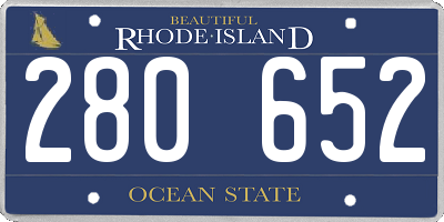 RI license plate 280652