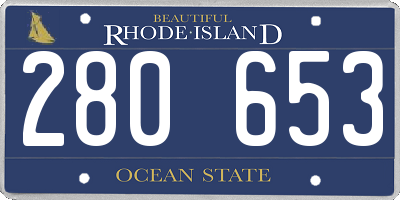 RI license plate 280653