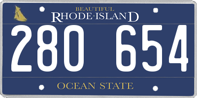 RI license plate 280654