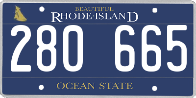 RI license plate 280665