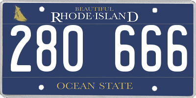 RI license plate 280666