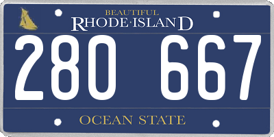 RI license plate 280667