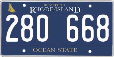 RI license plate 280668