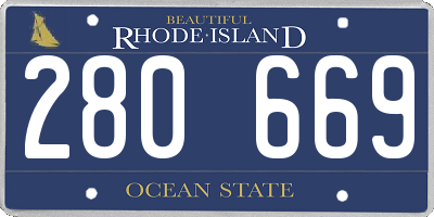 RI license plate 280669