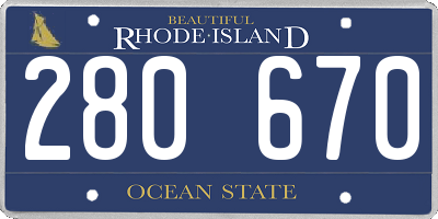 RI license plate 280670
