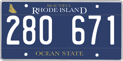 RI license plate 280671