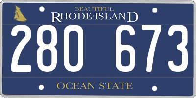 RI license plate 280673