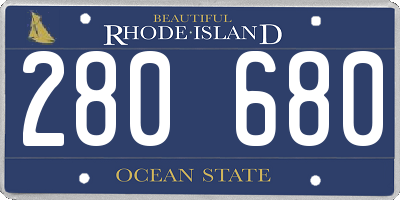 RI license plate 280680