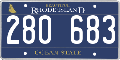 RI license plate 280683