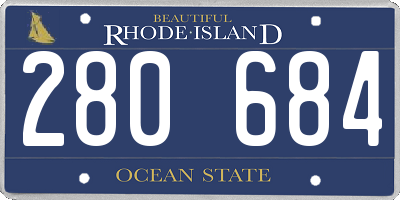 RI license plate 280684