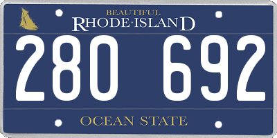 RI license plate 280692