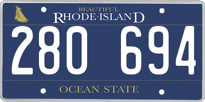 RI license plate 280694