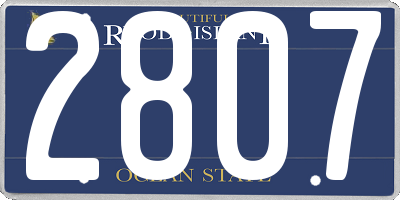 RI license plate 2807