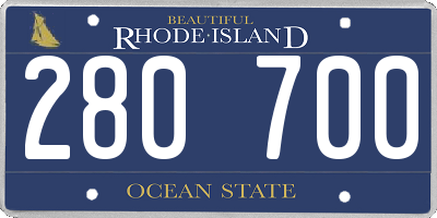 RI license plate 280700