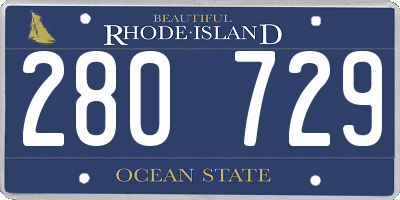 RI license plate 280729