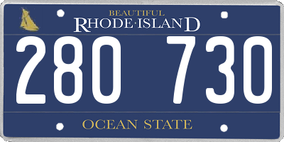 RI license plate 280730
