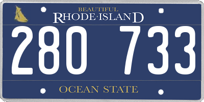 RI license plate 280733
